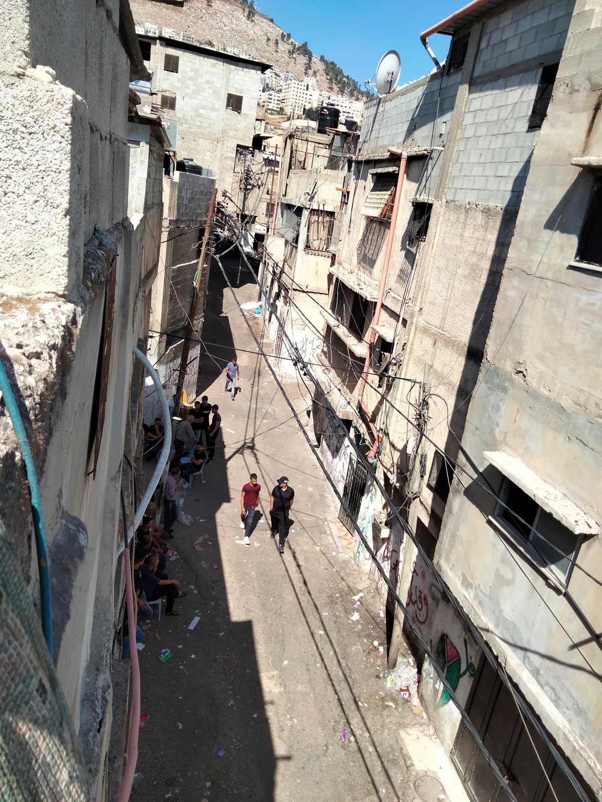 The street from which the soldiers shot at ‘Imad al-Hashash. Photo by Salma a-Deb’i, B’Tselem, 24 Aug. 2021