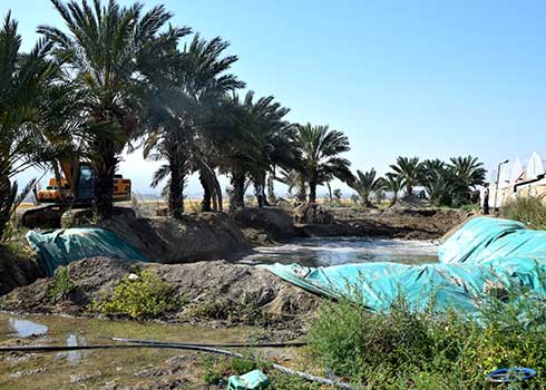 The agricultural pool in Marj Na’jah. Photo by ‘Aref Dagharmeh, B'Tselem, 12 May 2022