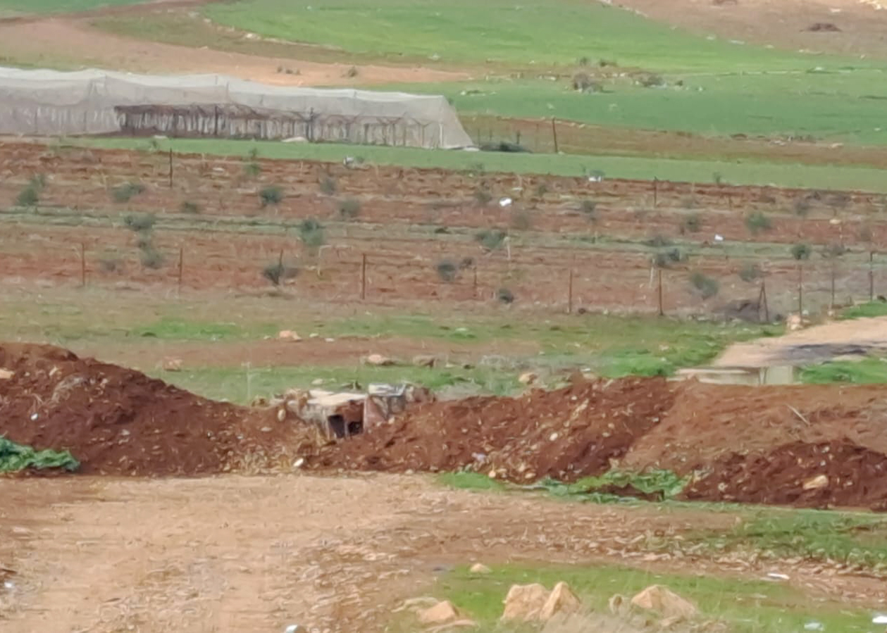 A rural access road blocked by the Israeli military on 15 Jan. 2023. Photo: 'Aref Daraghmeh, B'Tselem, 2 Feb. 2023 
