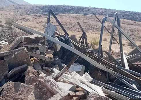 انقاض البيت في خربة حمصة التحتا. تصوير: عارف دراغمة، بتسيلم، 24.7.23