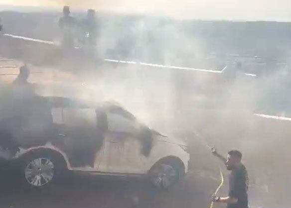 המכונית ששרפו המתנחלים. התמונה באדיבות התושבים