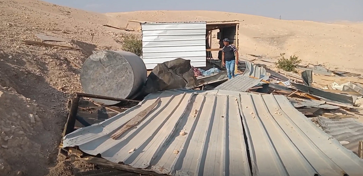 One of the structures the settlers destroyed. Courtesy of the community residents