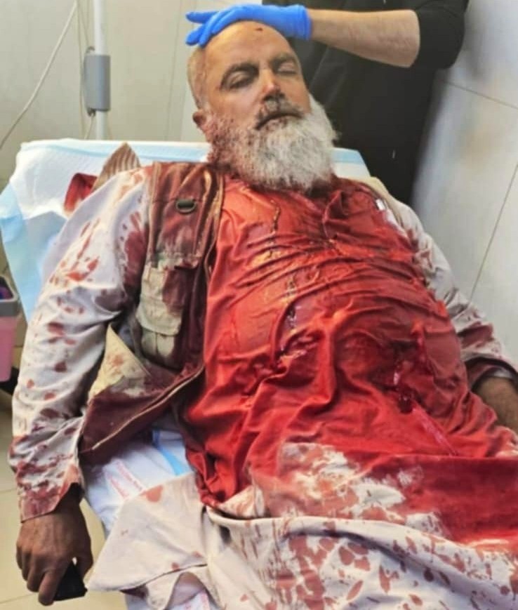 مصطفى ملحم يتلقى العلاج في المستشفى. صورة قدمها الشاهد مشكورًا