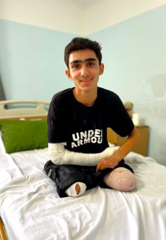 أحمد الغلبان بعد إصابته. صورة قدمها هو مشكورًا