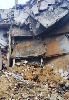 The family home after the roof collapsed. Photo courtesy of the witness 