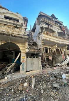 The family home (right) before the collapse. Photo courtesy of the witness 