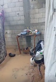 Muna and Fahed Hassan’s flooded tent. Photo courtesy of the family
