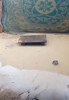 Muna and Fahed Hassan’s flooded tent. Photo courtesy of the family