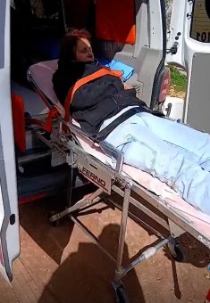 Adi Cohen being evacuated after the assault. Photo courtesy of the activists