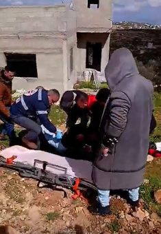 Adi Cohen being evacuated after the assault. Photo courtesy of the activists