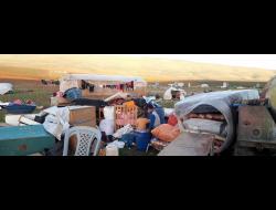 تجمّع خربة حُمصة بعد الهدم، 2.2.21. تصوير: عارف دراغمة، بتسيلم. 