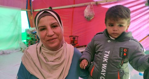 Amneh al-Masri and her two-year-old grandson, Haitham. Photo: Olfat al-Kurd, B’Tselem, 18 Feb. 2024 