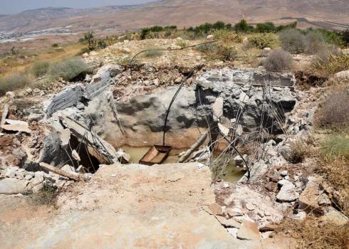 بركة لتجميع المياه بعد الهدم. تصوير عارف دراغمة، بتسيلم، 11.6.19