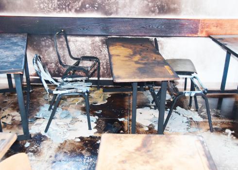 כיתת לימוד שרופה בכפר עינאבוס