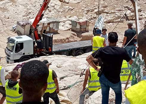 Confiscation of the family's home in the Abu Ghalia community, 9 June, 2020. Photo courtesy of community residents