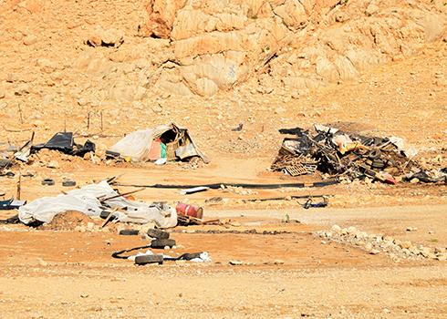 Tents demolished by the Israeli Civil Administration. Photo by 'Aref Daraghmeh, B'Tselem, 2 July 2020  