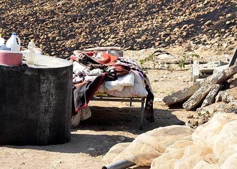 Property left outside after the demolition. Photo: ‘Aref Daraghmeh, B’Tselem, 19 October 2020 