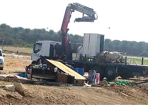 The confiscation in Tal a-Smadi. Photo courtesy of community resident