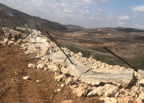 السياج الذي أُتلف في الساوية، 21.10.20. الصورة قدمها المجلس القروي مشكورا