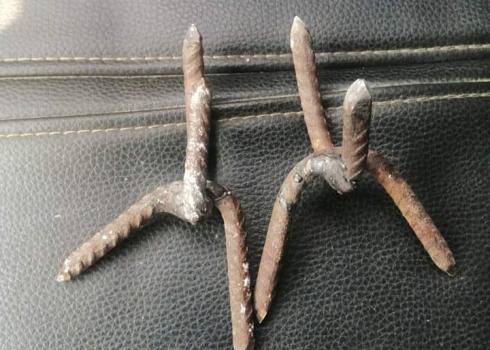 Spikes scattered by settlers on Musa’s plot. Photo courtesy of landowner 