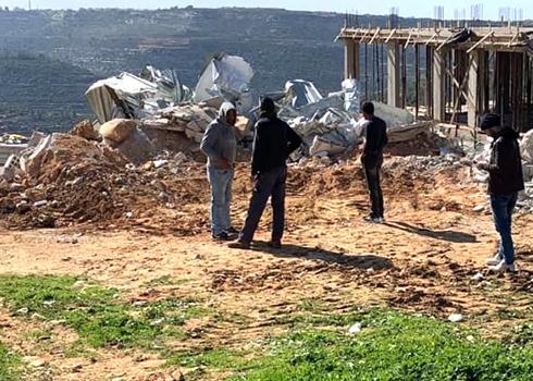 The ruins of one of the structures in the al-Hosah community. Photo by Iyad Hadad, B’Tselem, 5 Feb. 2022 