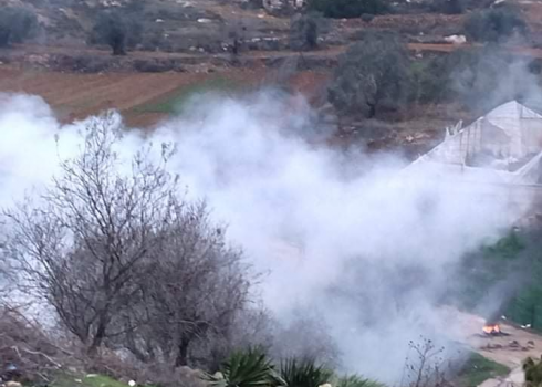The tear gas fired by the soldiers in the fields. Photo courtesy of the farmers  