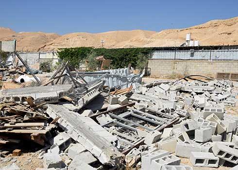 The ruins of the vacation house in ‘Ein a-Duyuk. Photo by ‘Aref Daraghmeh, B’Tselem, 17 May 2022