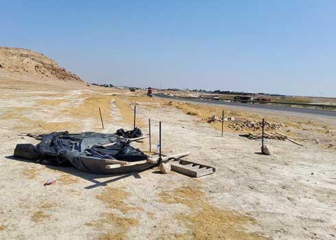 Watermelon stand dismantled by the military in al-’Auja. Photo by ‘Aref Daraghmeh, B’Tselem, 17 May 2022 