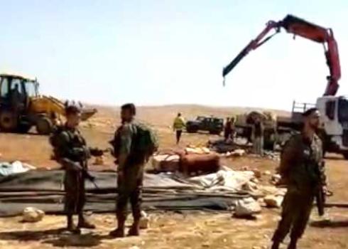 The demolition in Wadi a-Siq. Photo courtesy of community residents  