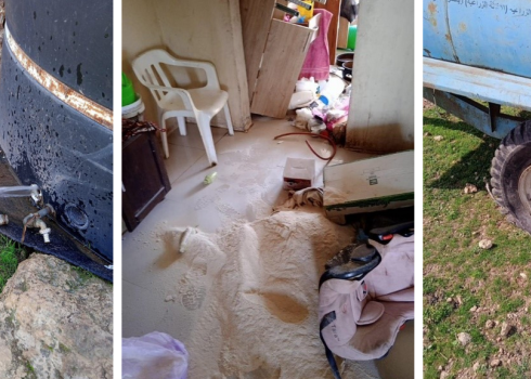 רכוש שהושחת בח'ירבת ירזא. צילום: עארף דראר'מה, בצלם