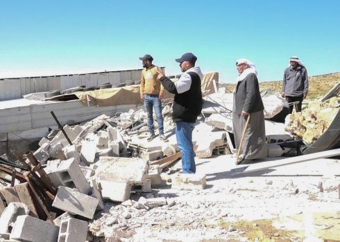 The ruins of the home in Khirbet a-Tiran