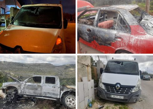 מכוניות שהושחתו על-ידי המתנחלים. התמונות באדיבות הבעלים 