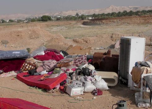 Items belonging to the family whose home was demolished. Photo: ‘Aref Daraghmeh, B’Tselem