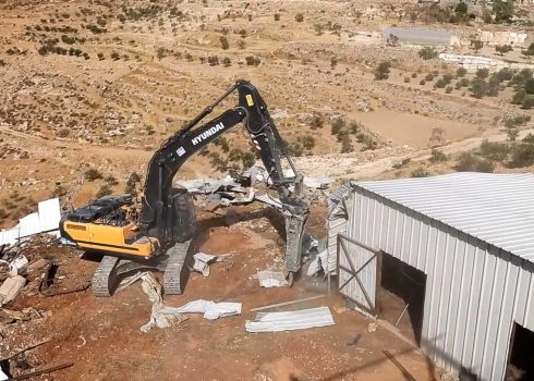 The demolition of one of the homes in Birin. Photo courtesy of activists