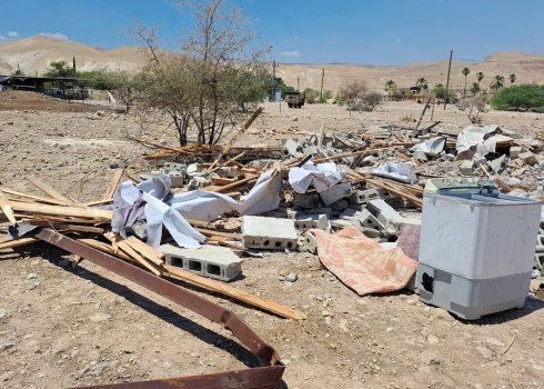 The ruins of the unoccupied home in Fasayil al-Foqa. Photo: ‘Aref Daraghmeh, B’Tselem  
