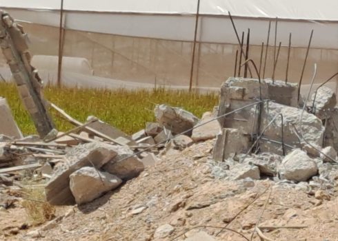 The fence demolished by the Civil Administration. Photo: ‘Aref Daraghmeh, B’Tselem 