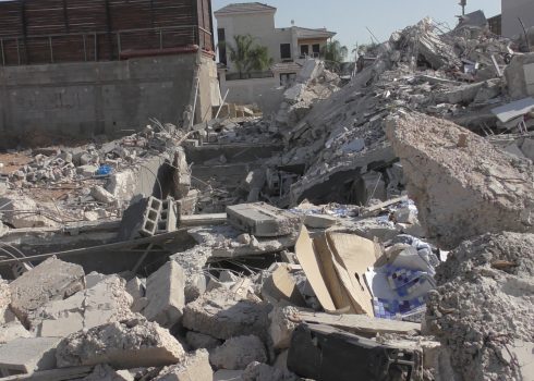 The ruins of one of the vacation homes in ​ ​al-Matar. Photo: ‘Aref Daraghmeh, B’Tselem 