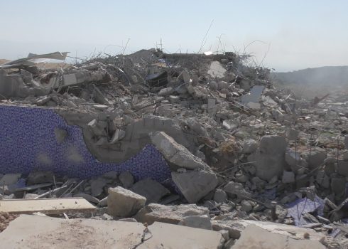 The ruins of one of the vacation homes and swimming pools in northern Jericho. Photo Credit: ‘Aref Daraghmeh, B’Tselem 