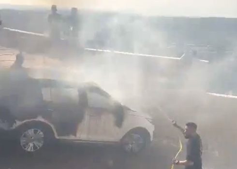 המכונית ששרפו המתנחלים. התמונה באדיבות התושבים