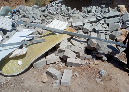 The structure’s wreckage. Photo by ‘Aref Daraghmeh, B'Tselem