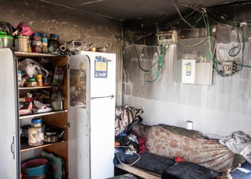 ביתו של סעוד דבאבסה שנשרף בידי המתנחלים. צילום: קרן מנור, בצלם