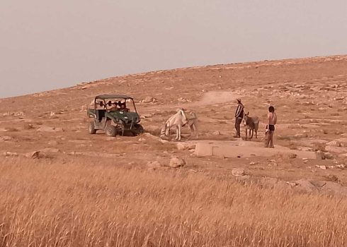 המתנחלים ליד בור המים. התמונה באדיבות תושבים