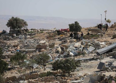 أنقاض المباني في خلة الضبع. تصوير: مصعب شاور، أكتيف ستيلز، 19.9.25
