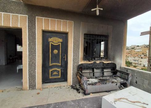 Damage caused to the home of Yafi Barakat. Photo: Salma a-Deb’i, B’Tselem 