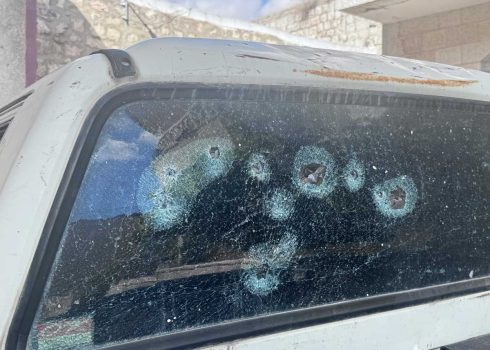 הנזקים שהסבו המתנחלים למכוניתו של ר.א., התמונה באדיבותו