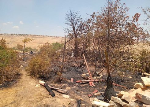 The place where the agricultural structure stood. Photo by ‘Amer ‘Aruri, B’Tselem