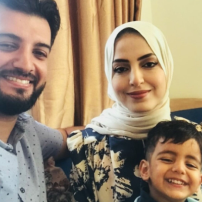‘Ali al-Nweiri with his wife Inas al-Haj and their three-year-old son, Hassan. Photo courtesy of the witness