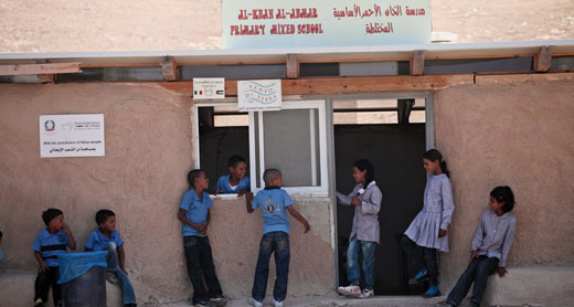 School in a Bedouin community that is scheduled for demolition, Khan al-Ahmar, near which the Ma’ale Adumim settlement was built. Photo: Anne Paq, activestills.org, 4 September 2011