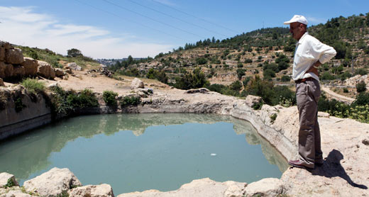 عين الحنية في اراضي الولجة، والتي فصلت عن القرية. تصوير: كيرن منور، اكتيفستيلس. 15/5/2012