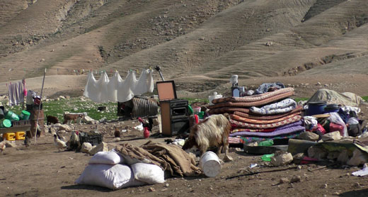 Contents of a family’s home after it was demolished, Khirbet ‘Ein al-Karzaliyah. Photo by ‘Aref Daraghmeh, B’Tselem, 10 Feb. 2016